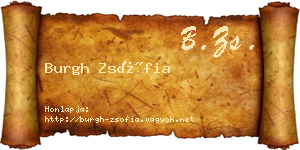 Burgh Zsófia névjegykártya